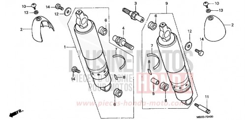 AMMORTIZZATORE POSTERIORE VT1100C3X di 1999